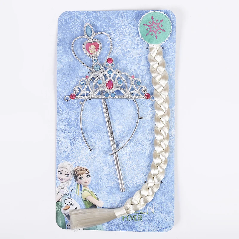 3PCS/set Elsa Anna Tiara Hair Accessories Crown Wig Magic Wand Cosplay Halloween Party Christmas Gift For Kids Top Quality |