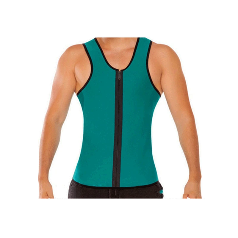 Мужской жилет для тренировок по талии, корректор веса тела, сауна, пот, горячий корсет из неопрена на молнии, Стильная майка для сауны, майка для сжигания жира, тренировочная рубашка