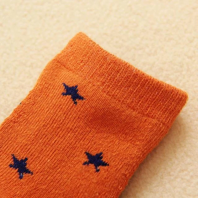 Носки для детей со звездным принтом плотная Одежда новорожденных теплые
