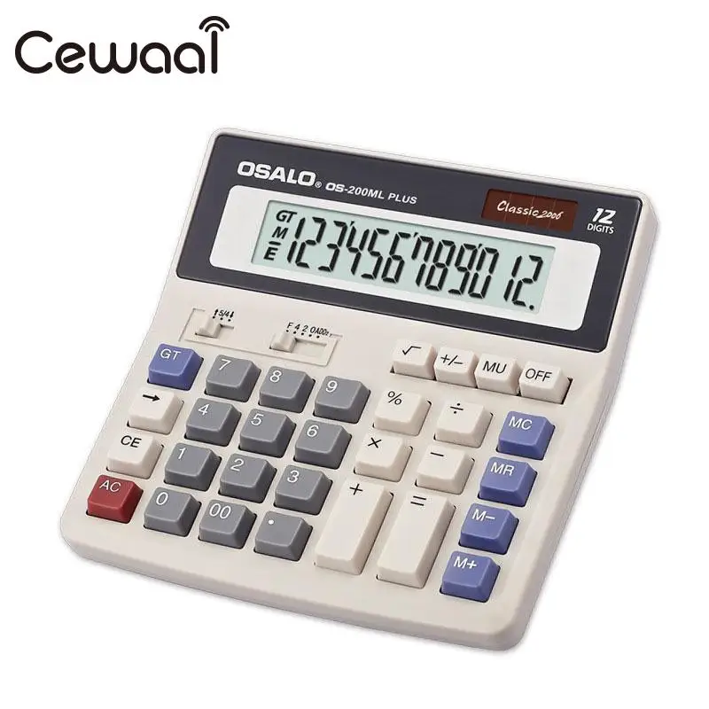 Cewaal DS-200ML офисный калькулятор 12 цифровой Солнечная энергия батарея двойная