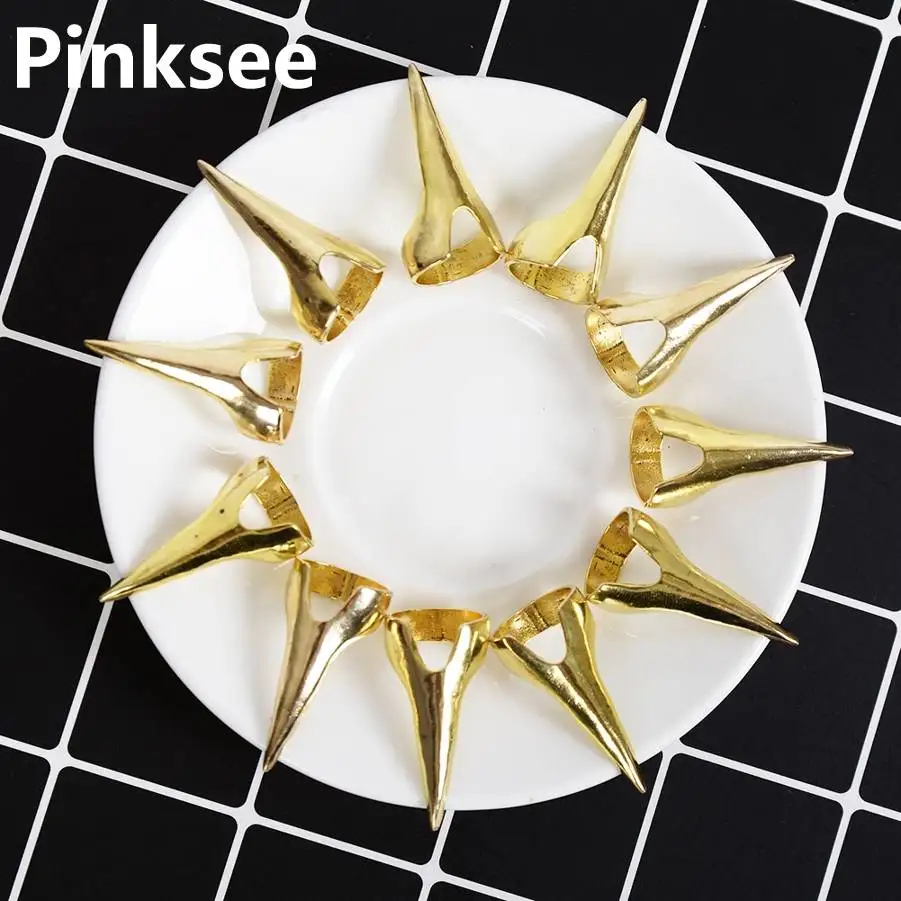 5 шт. модный крутой винтажный в стиле панк готика кольцо на кончик пальца золотые