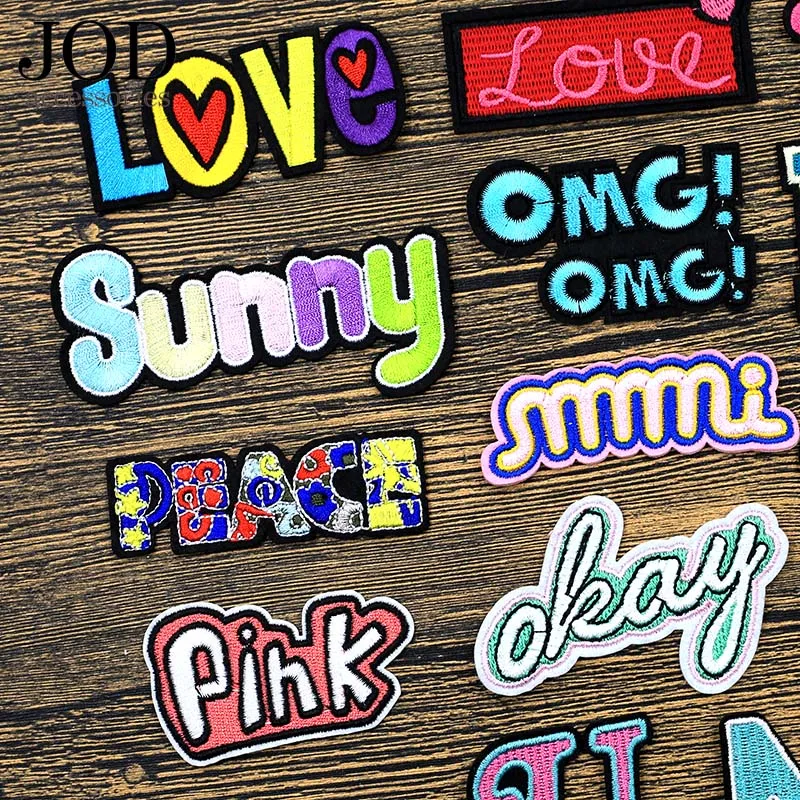 Индивидуальные нашивки JOD с надписью на одежду вышитые наклейки буквами алфавита