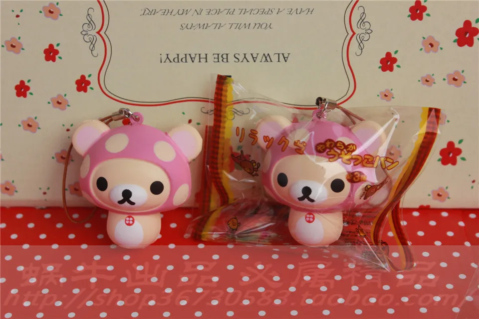 Оригинальная упаковка мягкая кавайная мягкая микс Rilakkuma queeze bun игрушка для сотового телефона san-X squishies Хлеб - Цвет: 8