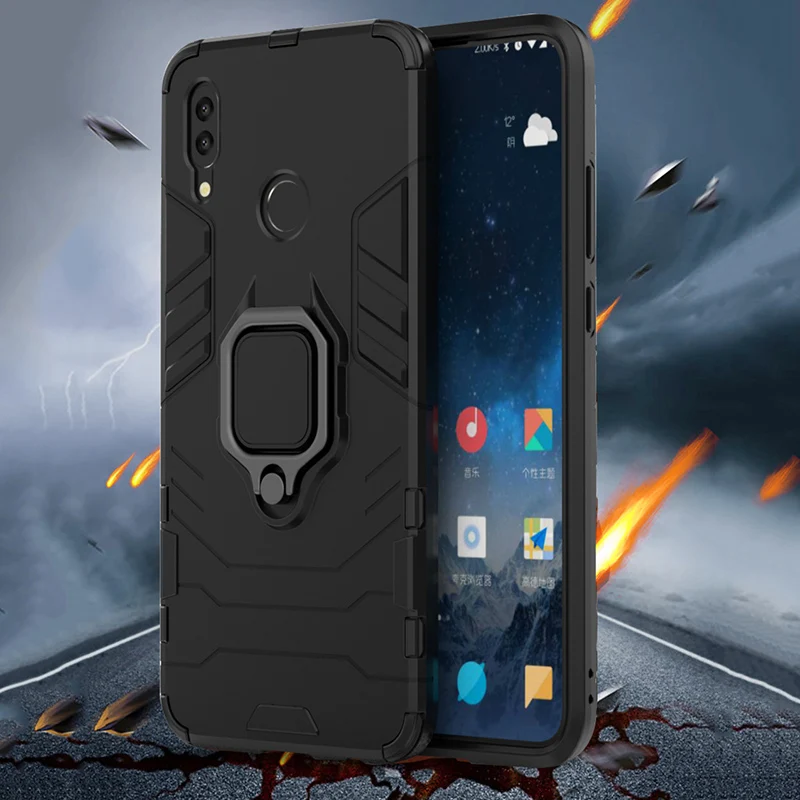 Чехол P Smart 2019 для Huawei армированный чехол с кольцом магнитный автомобильный