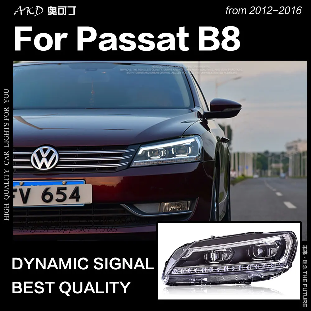 AKD автомобильный Стайлинг для VW Passat B7 фары 2012 Passat US светодиодный фонарь DRL Hid головной фонарь Ангел глаз биксеноновый луч аксессуары