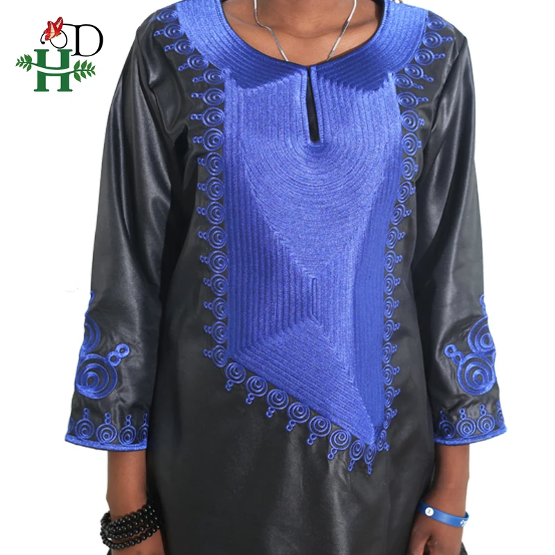 Женский Классический комплект H & D платье с вышивкой и штанами синего черного