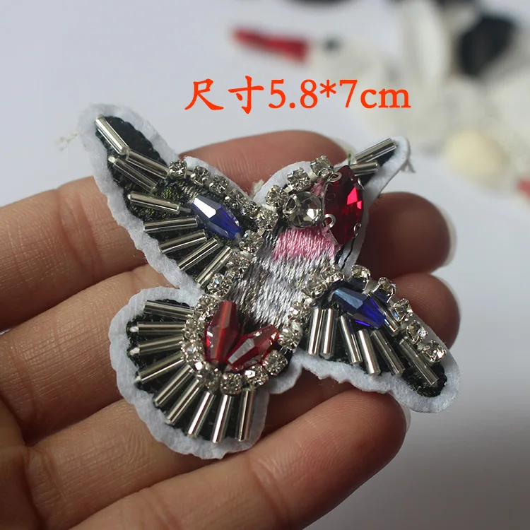 5 шт. вышитый бисером Кристалл бриллиант маленькая птица животное ткань