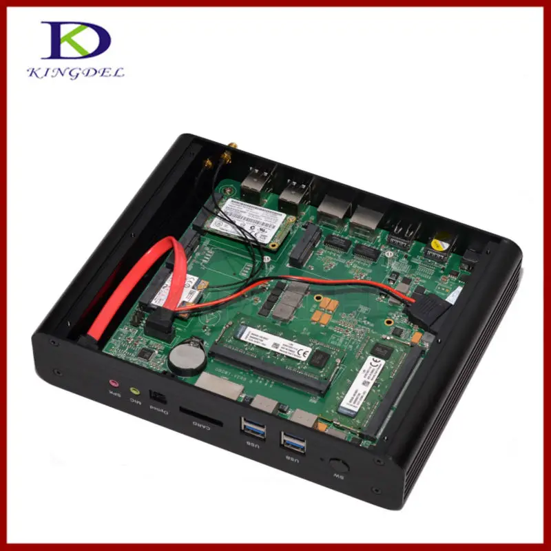 Бесплатная доставка настольный мини ПК без вентилятора ITX HTPC Haswell Core i7 4500U 8 ГБ ОЗУ