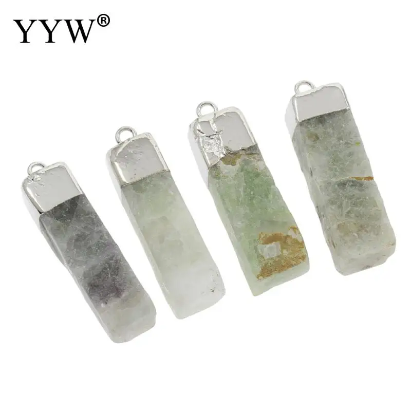 Фиолетовая флюоритовая Подвеска из сплава цинка прямоугольное покрытие много