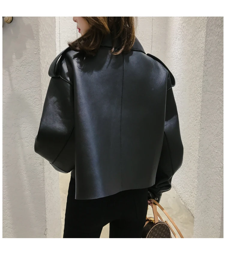 Женские Coat2019Autumn зимние; из овечьей кожи; женские Куртки из натуральной кожи из натуральной овечьей кожи короткие женские туфли больших размеров