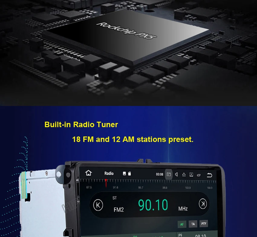 HIFIF 8 Core 2 din Android 8,0 " Автомобильный радиоплеер для VW GOLF 5 Golf 6 POLO Passat; Skoda CC JETTA Navigation gps навигация