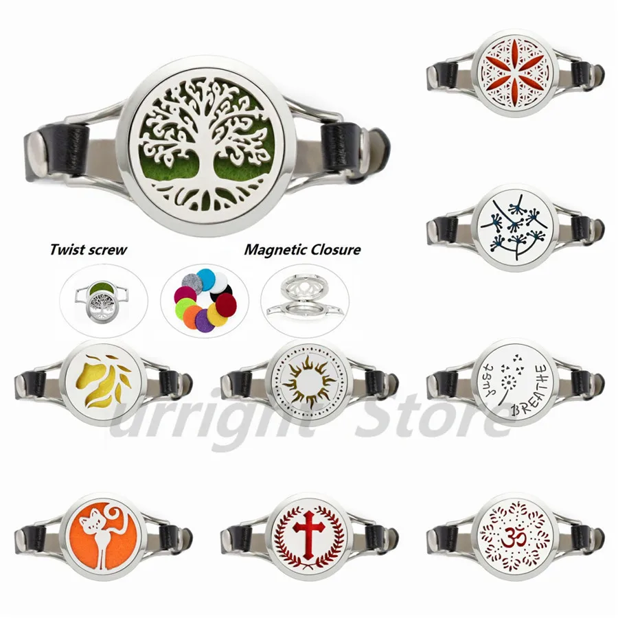 Браслет с диффузором Древо жизни лошади из нержавеющей стали 316L 30 мм | Украшения и