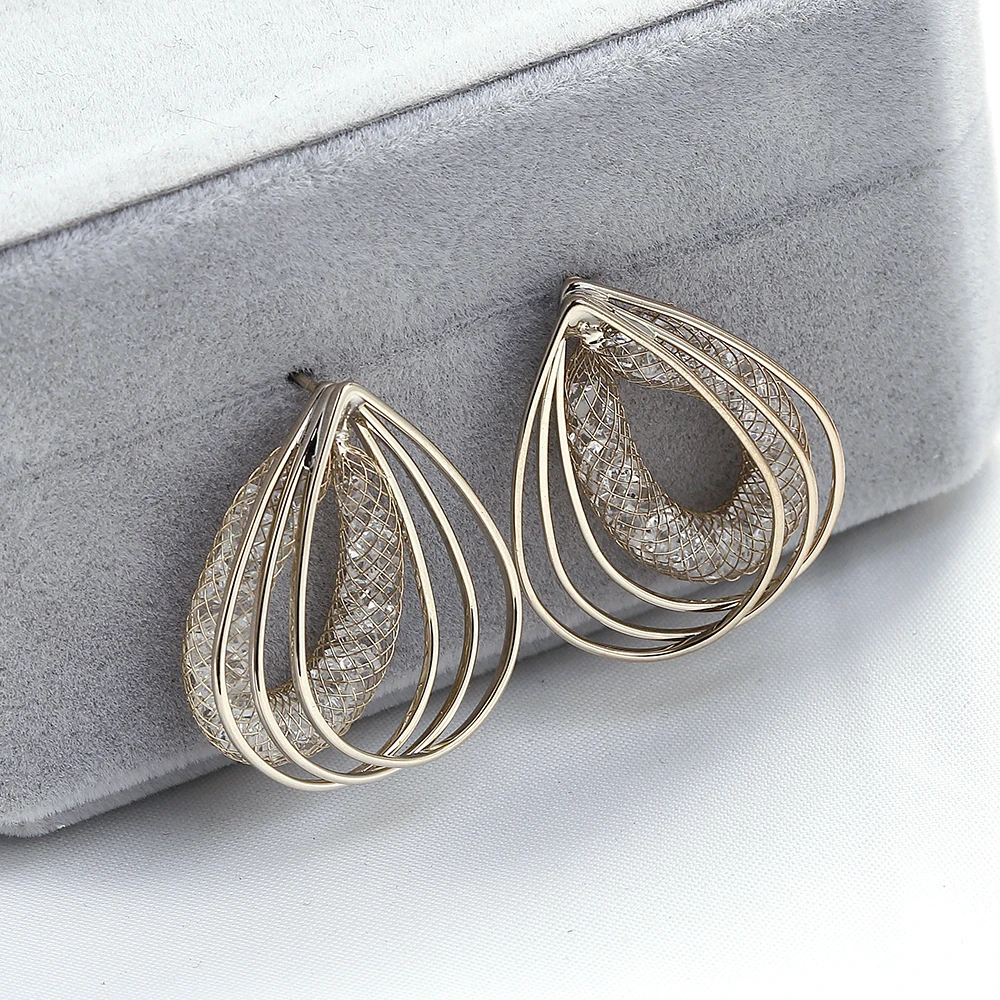 Алибаба Экспресс Ретро воды серьги в форме капель слеза Полые Латунные болтаются