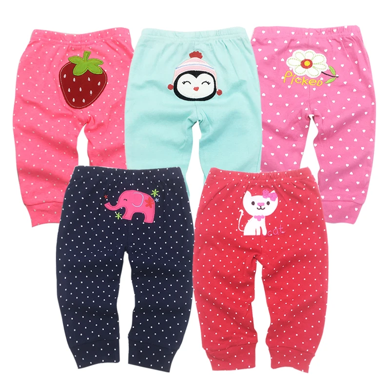 

PP Pants 5pcs/lot 2018 Baby Fashion Model Babe Pants Cartoon Animal Printing Baby Trousers Kid Wear Baby Pants 0-24M