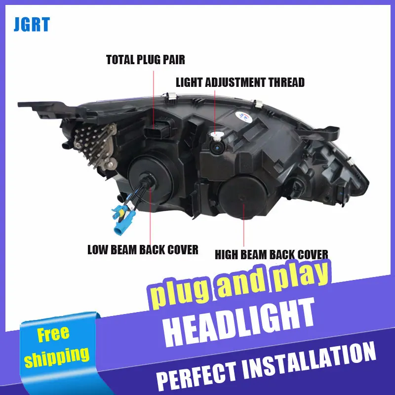 

2PCS Car Style LED headlights for Peugeot 408 308s 2014-2018 for head lamp LED DRL Lens Double Beam H7 HID Xenon bi xenon