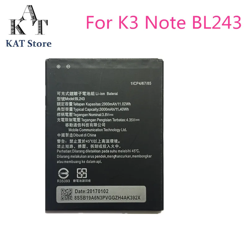 Оригинальный аккумулятор для мобильного телефона Lenovo K3 Note K50-T5 A7000 3000mAh