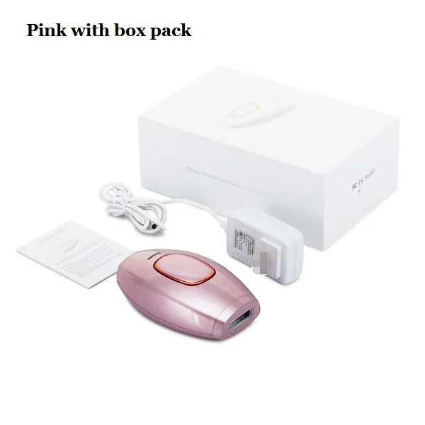 pink with box pack 300000 Flash Household IPL Laser Epilator Hair Removal Lady Shaver Mini Portable Body Facial Hair Remover Machine For Women Men - Цвет: pink with box pack