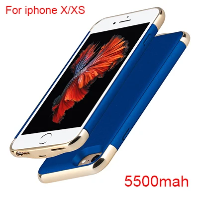 For iPhone X XS Для Iphone 6 6s 7 8 аккумулятор черный чехол Зарядное устройство ультра тонкий внешний резервный чехол для Iphone X XS 7 8 Plus power Bank - Цвет: For iPhone X XS