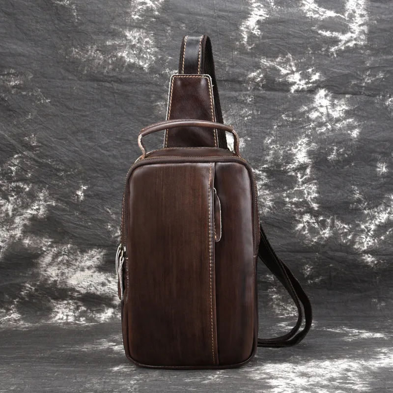 Мужская сумка из натуральной кожи на ремне рюкзак с кисточками цветной кошелек