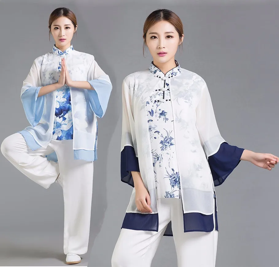 Одежда Tai Chi женская форма женский костюм с принтом из трех частей куртка брюки и