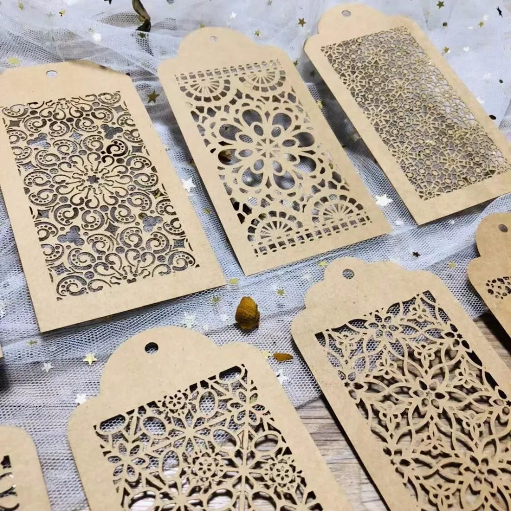 KSCRAFT 8 шт. крафт-бумага/белые винтажные бирки бумажные высечки для скрапбукинга