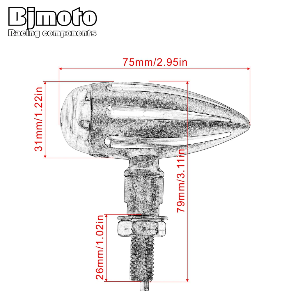 

2PCS Motorcycle dirt bike 10mm LED Turn Signal Indicator Light Blinker Amber Lamp for Suzuki Honda Kawasaki Yamaha Harley