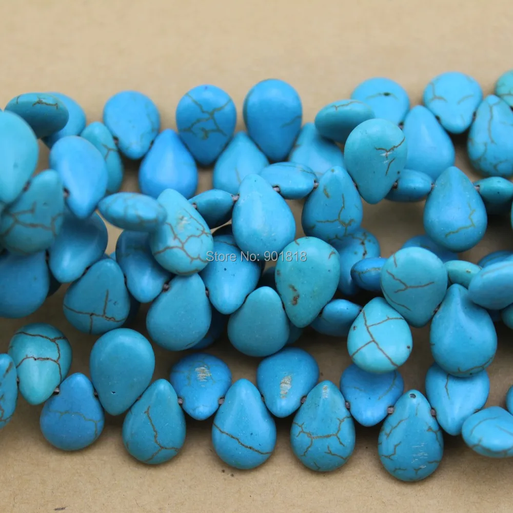 

62pcs/pack 0.95cm*1.3cm Jewelry Making Tear Drop Blue Created Beads Necklace DIY Stones Beading Jewelry Making Craft F1253