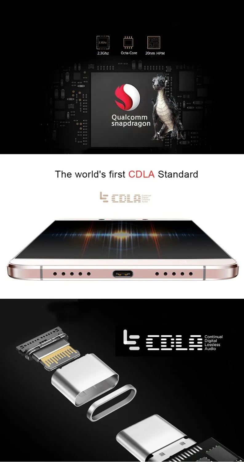 Оригинальный смартфон LeEco Letv Le 2X520X526 4G Snapdragon 652 3 Гб ОЗУ 32 ГБ/64 ГБ 5 дюйма 3000 мАч