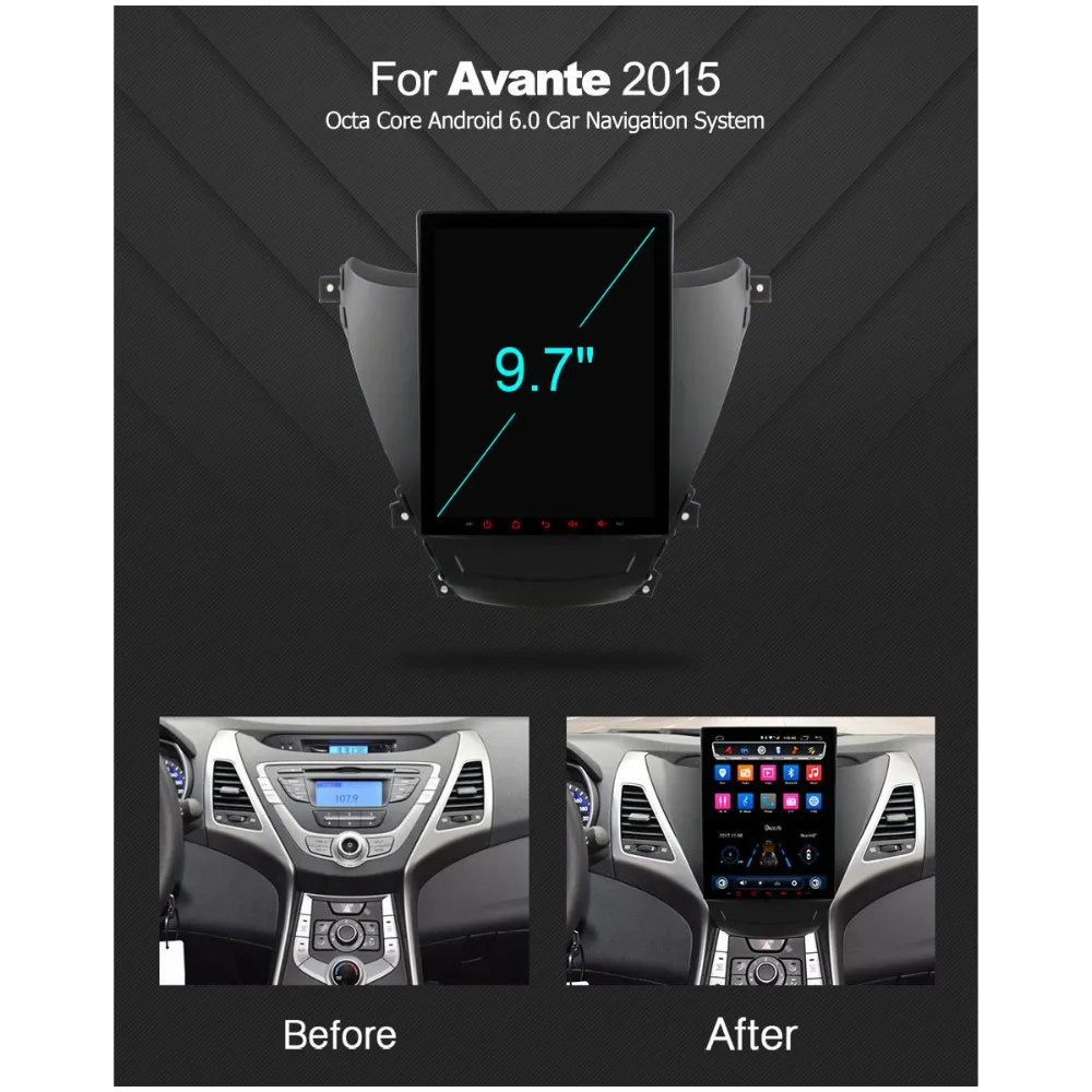 C600 9," ips 2.5D автомобильный dvd-плеер Android 6,0 для hyundai Elantra 2012 2013 Octa 8 Core 2G ram+ 32G rom gps радио
