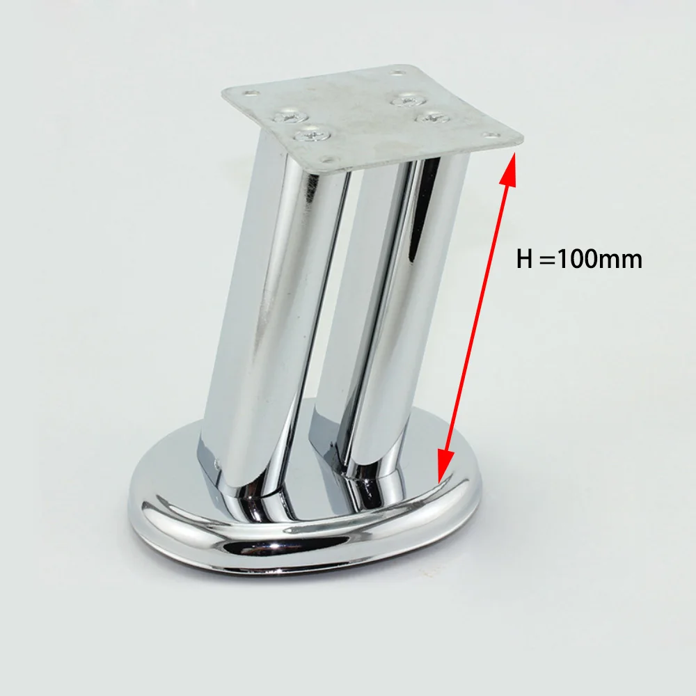 Height 100mm Упаковка из 4 шт.) Хромированная Мебель подставка ножки железная отделка шкаф стол диван кровать ноги - Цвет: Height 100mm