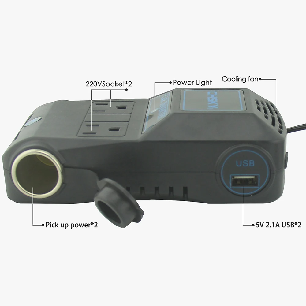 Автомобильный преобразователь питания CHSKY 12 В/24 В постоянного тока до 220 с