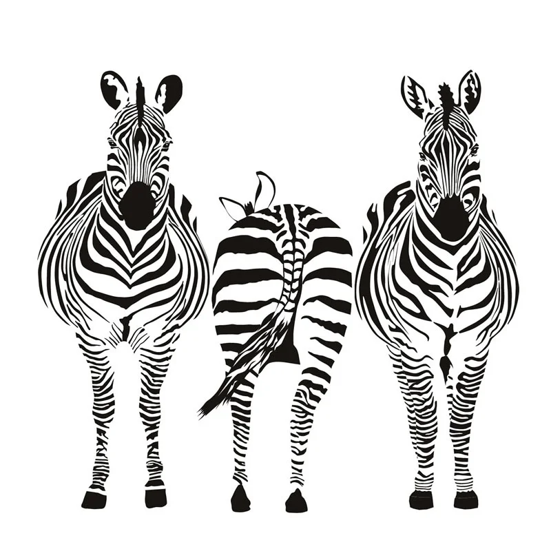 Наклейки на стену с тремя зебрами для гостиной виниловые настенные наклейки