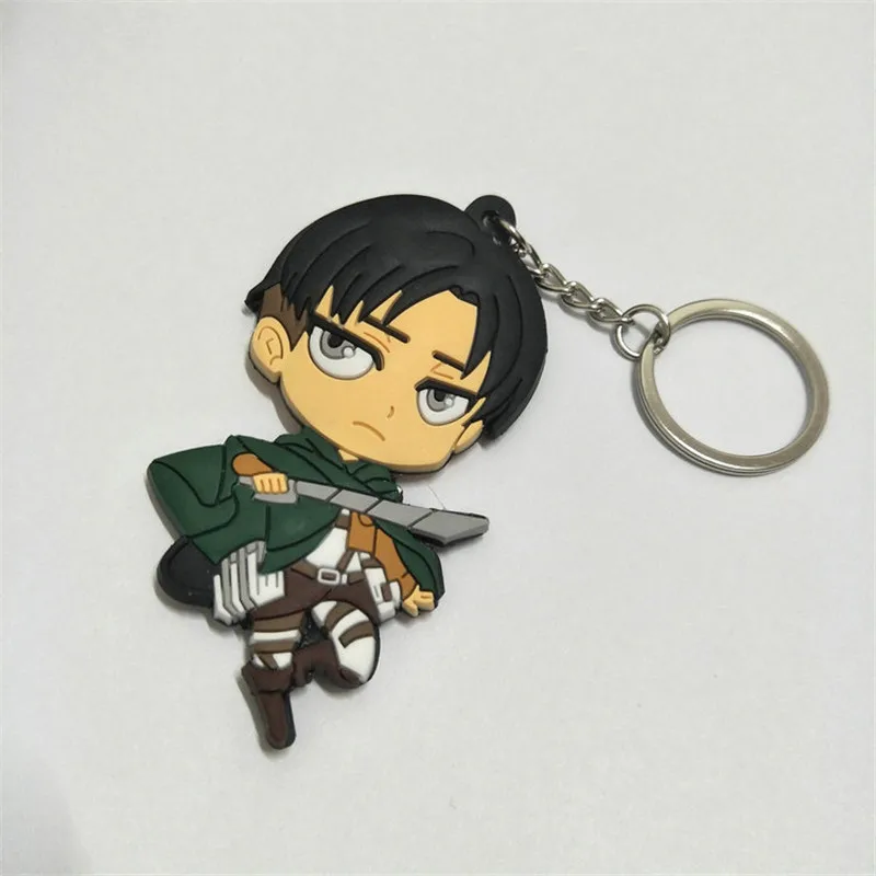 Аниме атака на Титанов Фигурки игрушки ПВХ брелок Comic Shingeki no Kyojin Rivaille Eren Figuras