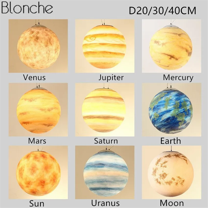 Подвеска-светильник на планете современная светодиодная лампа-подвеска с