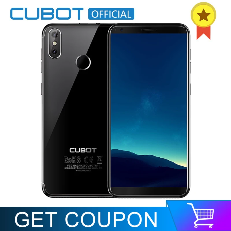Cubot R11 Android 8 1 18:9 2 GB 16 MT6580 4 ядра отпечатков пальцев Смартфон 5 '񟤐x720 HD + Экран