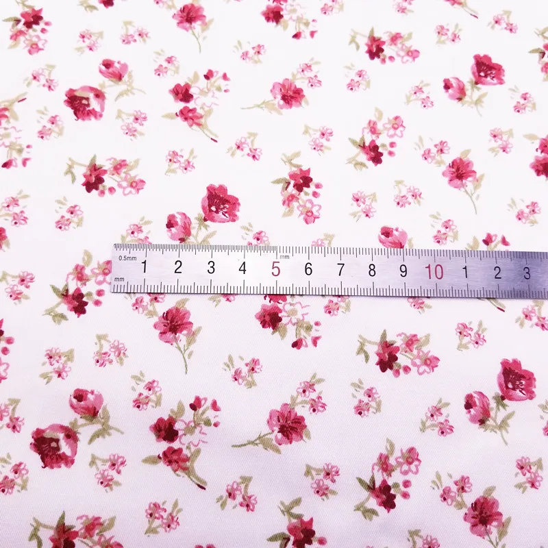 Хлопковая саржевая ткань с цветочным принтом Лоскутная Ткань сделай сам швейный