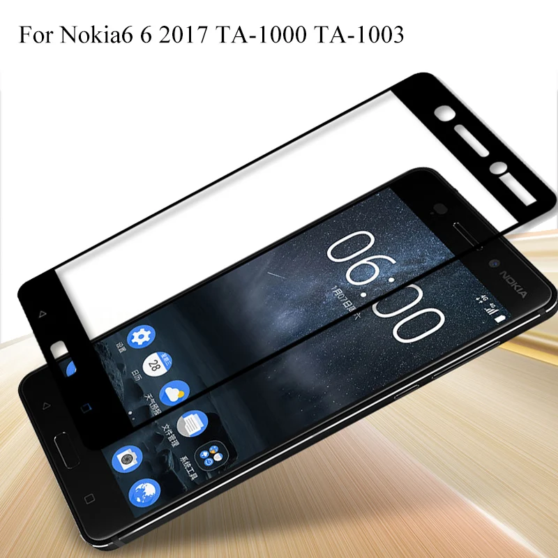 2 шт. закаленное стекло для nokia6 6 2017 TA 1000 1003 полное покрытие 9H Взрывозащищенная