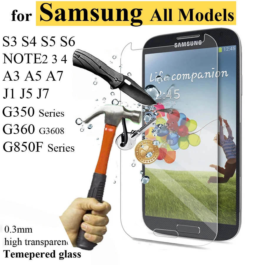 С уровнем твердости 9 H 2.5D закаленное Стекло Экран Защитная пленка для samsung Galaxy S3 S4