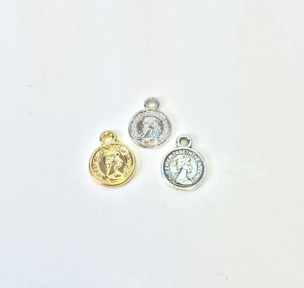 Eruifa Популярные 8 мм Висячие монеты оптом 30 шт. в пакете ожерелье, серьги браслет ювелирные изделия ручной работы 2 цвета