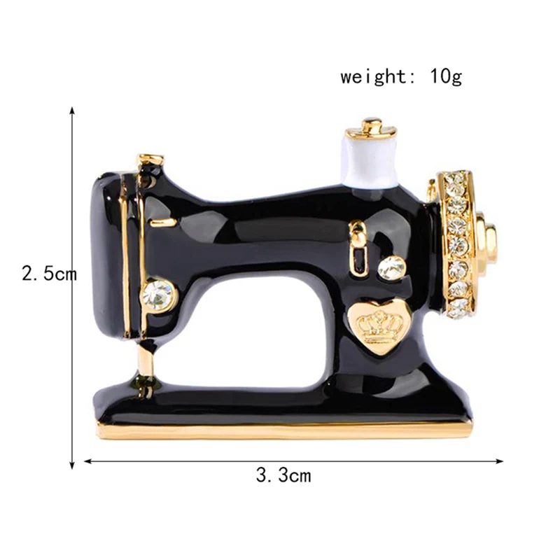 Женская эмалированная брошь черная в форме знака|Броши| |