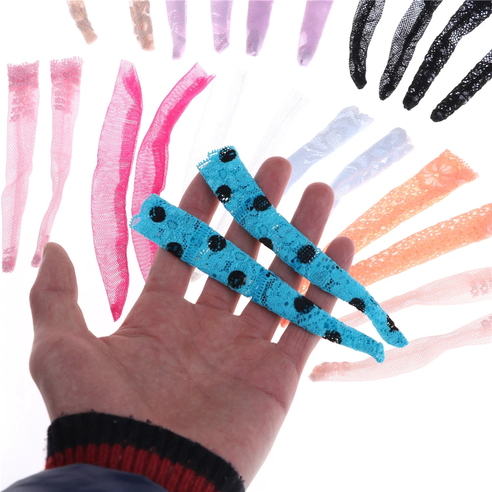 3 пары случайных цветных кружевных носков Длинные чулки для кукол аксессуары