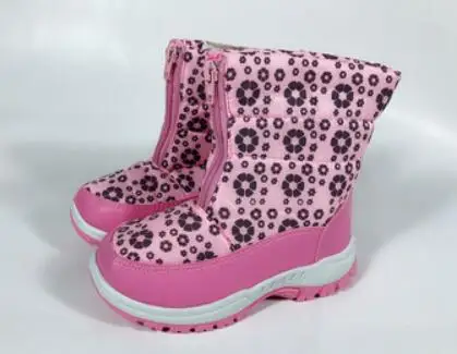 Pink wallvell Export to Russian boys and girls winter warm snow boots non-slip cold resistant comfortable children snow boots - Цвет: Pink