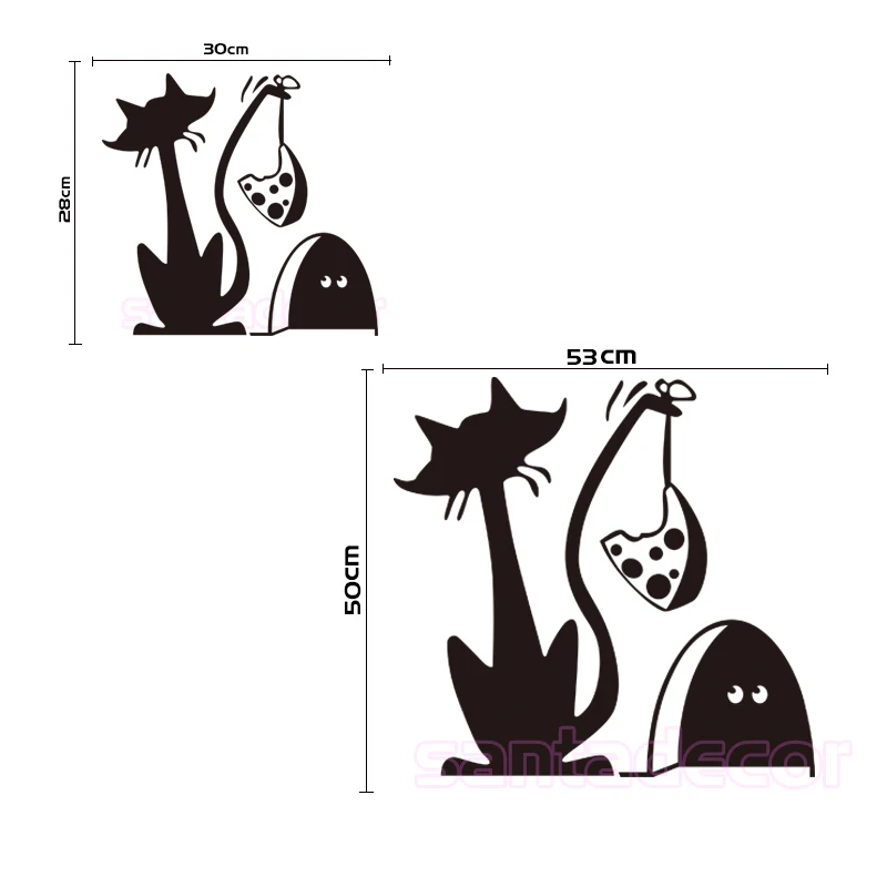 Забавные виниловые настенные наклейки в виде ловушки кошек и мышей обои для