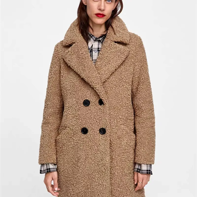 Женские плюшевые пальто из овечьей шерсти 2018 зимние куртки и с искусственным