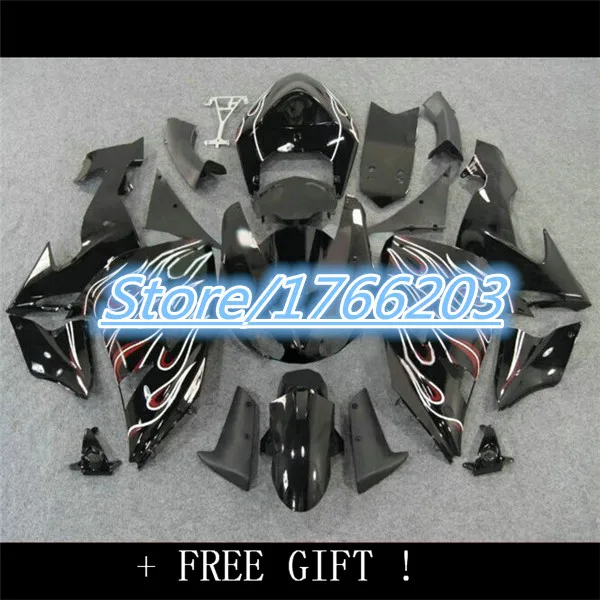 2013 Красный Белый Пламя Черный обтекатель наборы для KAWASAKI Ninja ZX10R 06 07 ZX 10R 2006 2007 ZX-10R