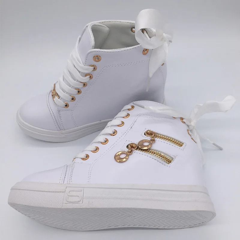 Женские кроссовки повседневная обувь на платформе со скрытым каблуком дышащая