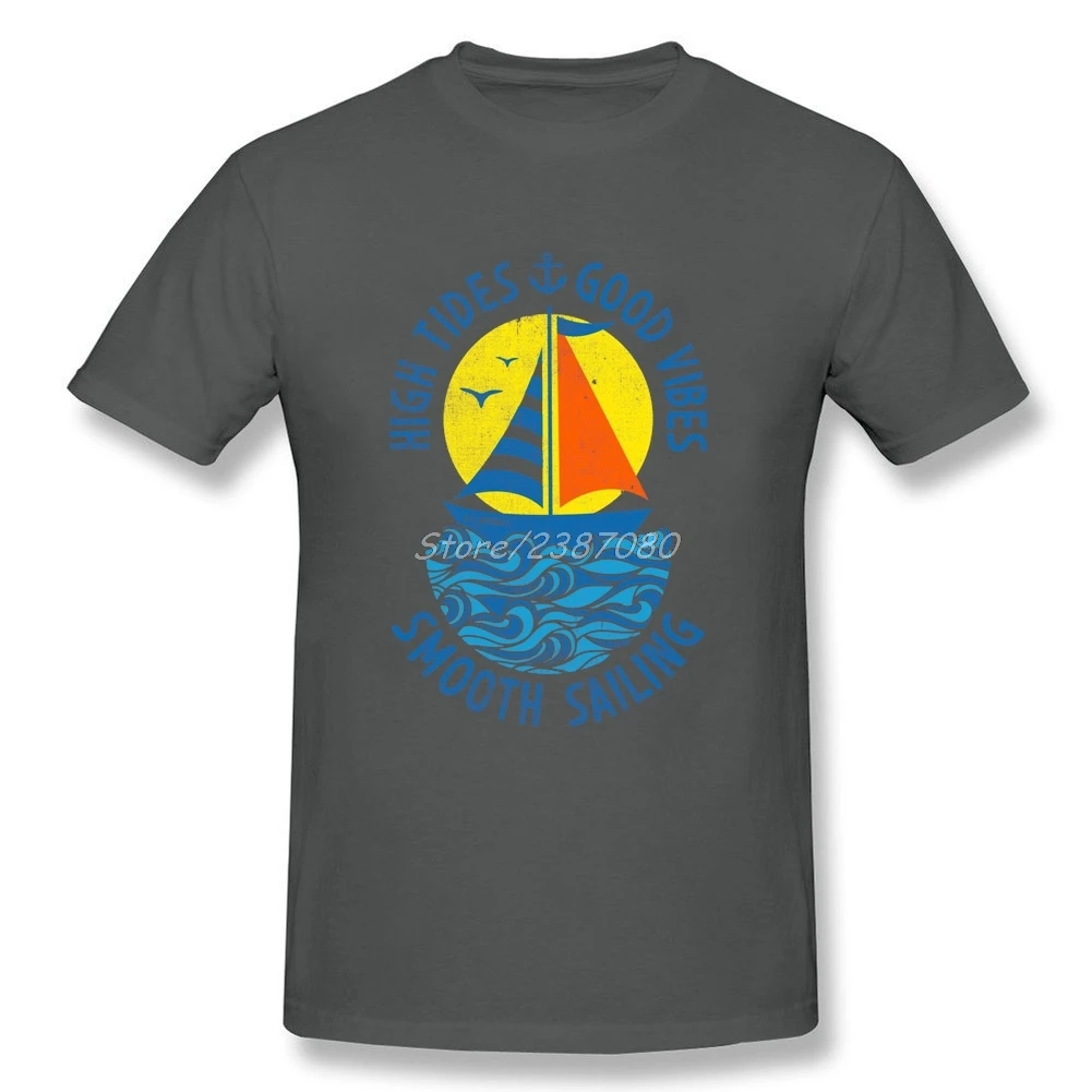 Парусных лодок футболка с о-образным вырезом хлопок короткий рукав Для Мужчин's