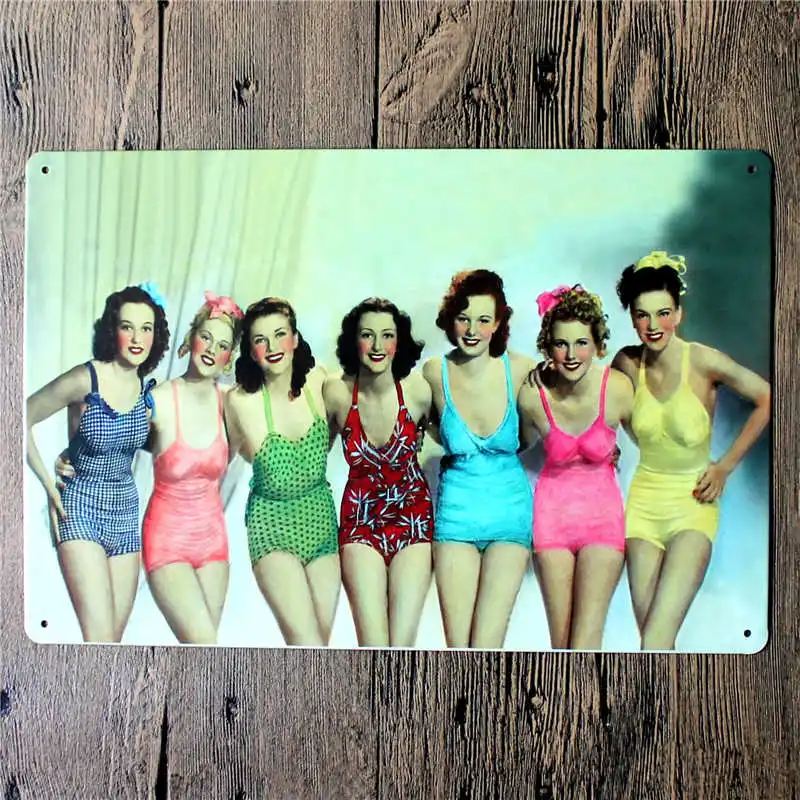 Американский Ретро плакат Pin Up Girl оловянные знаки украшение табличка Металл Винтаж кафе клуб бар настенный декоративный домашний декор 20x30 см - Цвет: 5082