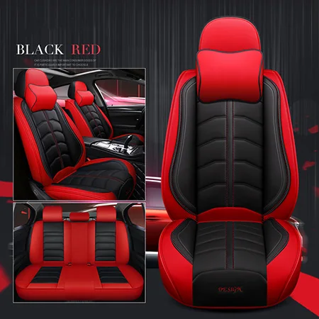 Blackred Have pillow Спортивный кожаный чехол для сидений автомобиля для Toyota Corolla Camry Rav4 Auris Prius Yalis Avensis SUV автомобильные аксессуары подушка для стайлинга автомобиля - Название цвета: Blackred Have pillow