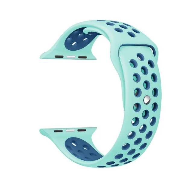 mint green blue Цветной силиконовый ремешок для Apple Watch IWatch 38 мм 42 мм Серия 1 2 3 4 спортивный резиновый браслет Ремешки для наручных часов Iwo 5 6 - Цвет: mint green blue